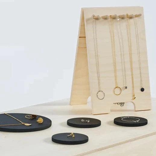 Wooden Board Necklace/Chains/Pendant/Bracelets/Anklets Wooden Stand ( With Complementary Coaster ) By Miza - Ouch Cart