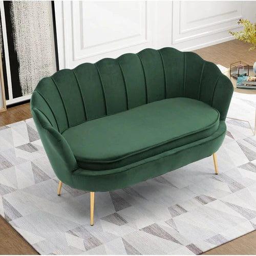 Velvet Flared Arm Loveseat - Ouch Cart