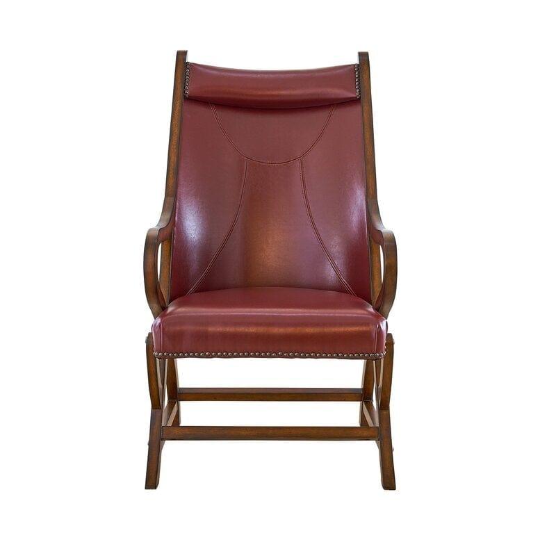Wide Unique Back Design Armchair With Ottoman - Ouch Cart