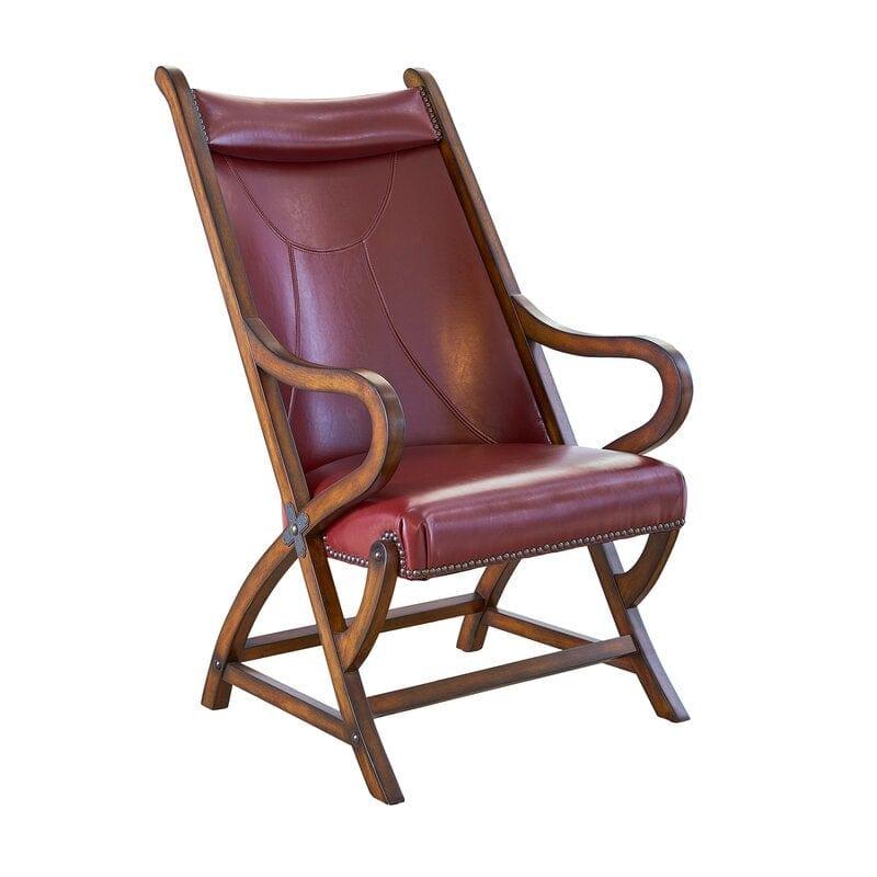Wide Unique Back Design Armchair With Ottoman - Ouch Cart