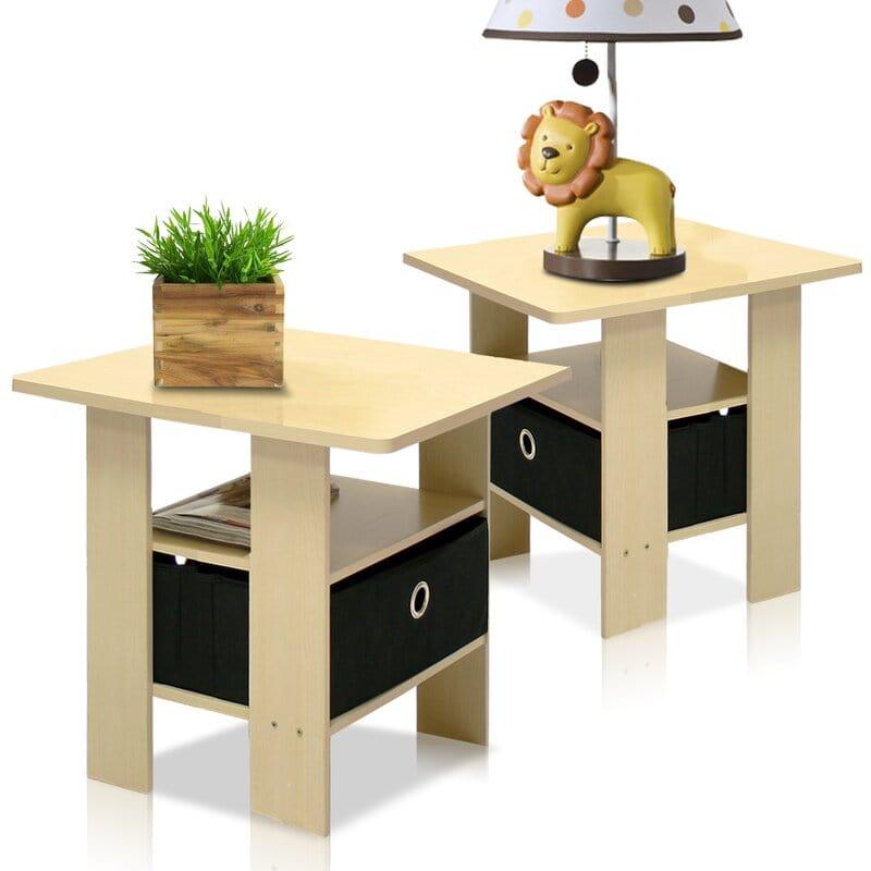 Coughlin Tall End Table Set with Storage (Set of 2) - Ouch Cart