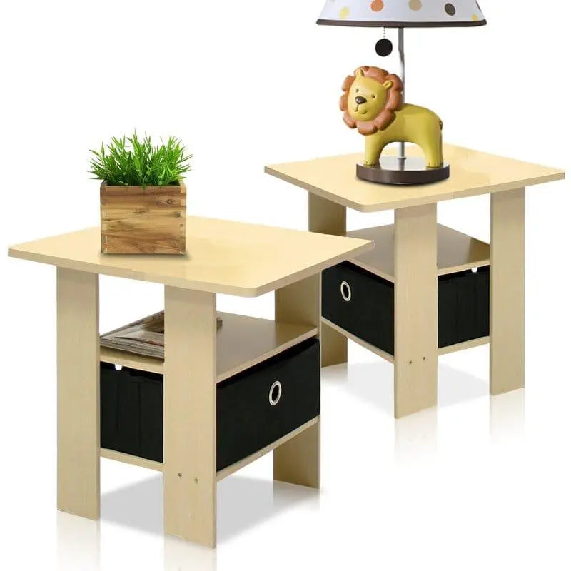 Coughlin Tall End Table Set with Storage (Set of 2) - Ouch Cart
