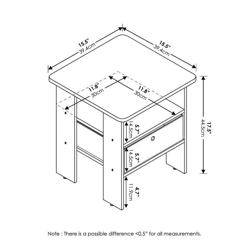 Coughlin Tall End Table Set with Storage (Set of 2) - Ouch Cart