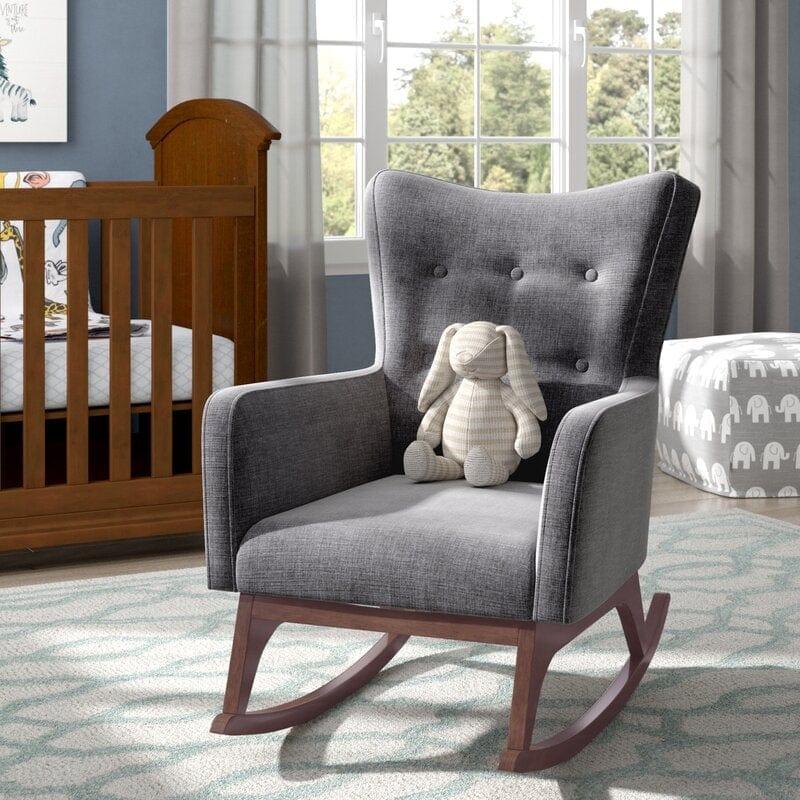 Amazing Wide Wooden and Cushioned Rocking Chair - Ouch Cart