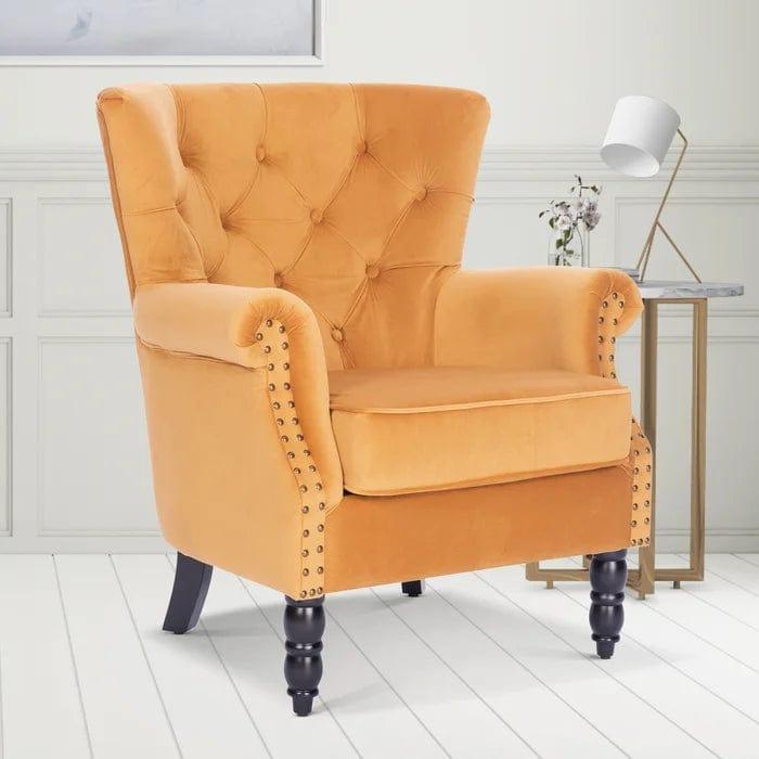 Devlin Wide Tufted Wingback Chair - Ouch Cart
