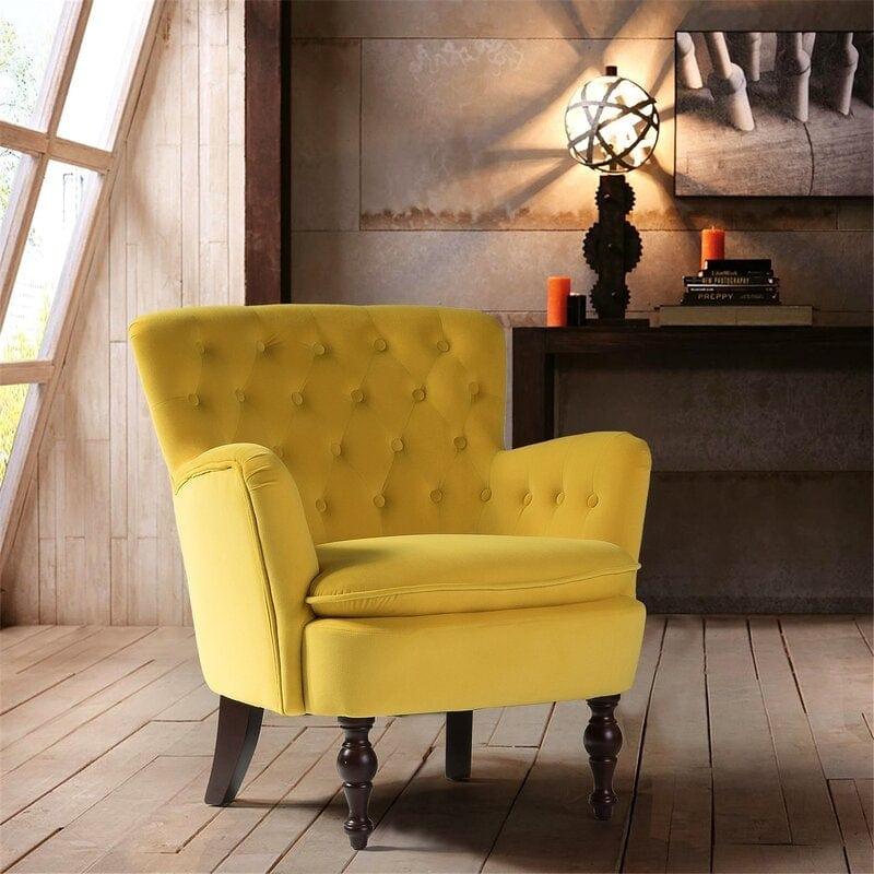 Wide Tufted Velvet Arm  chair - Ouch Cart
