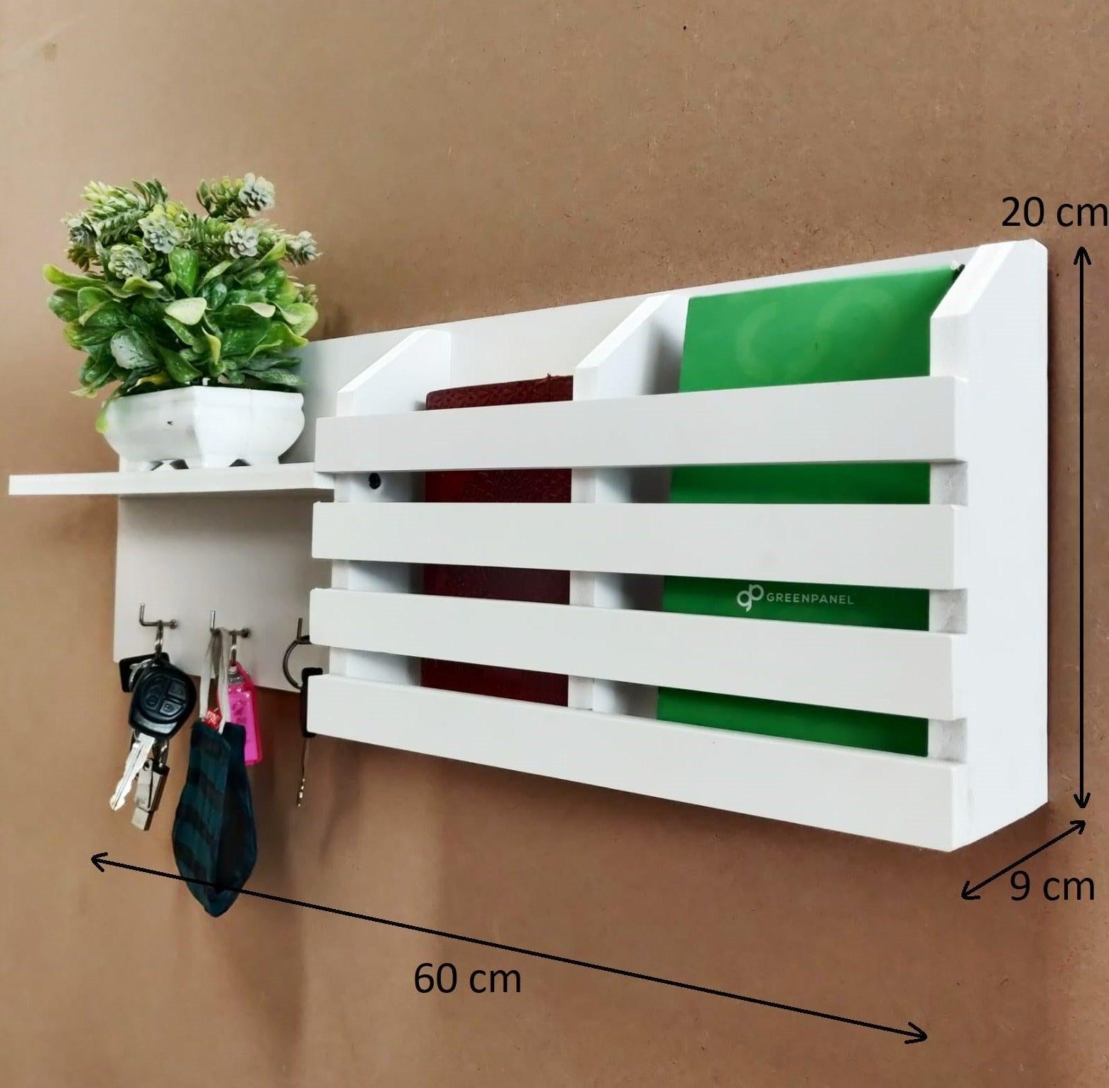 White Utility Shelf In PVC with Pocket and Hanging Hooks By Miza - Ouch Cart