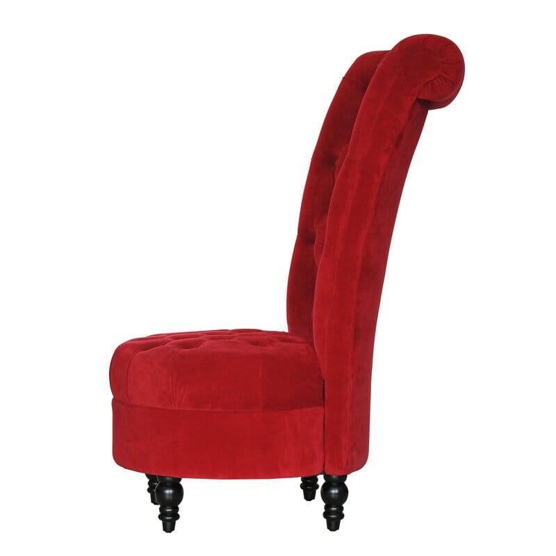 Dinwiddie Wide Tufted Velvet Slipper Chair - Ouch Cart