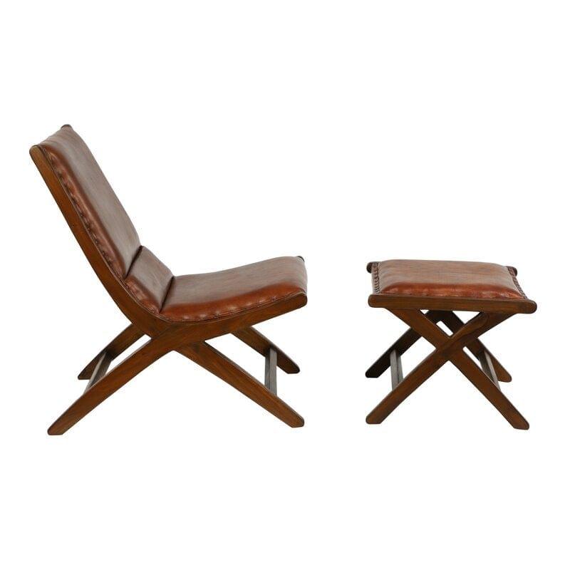 Wide Lounge Chair with Ottoman - Ouch Cart