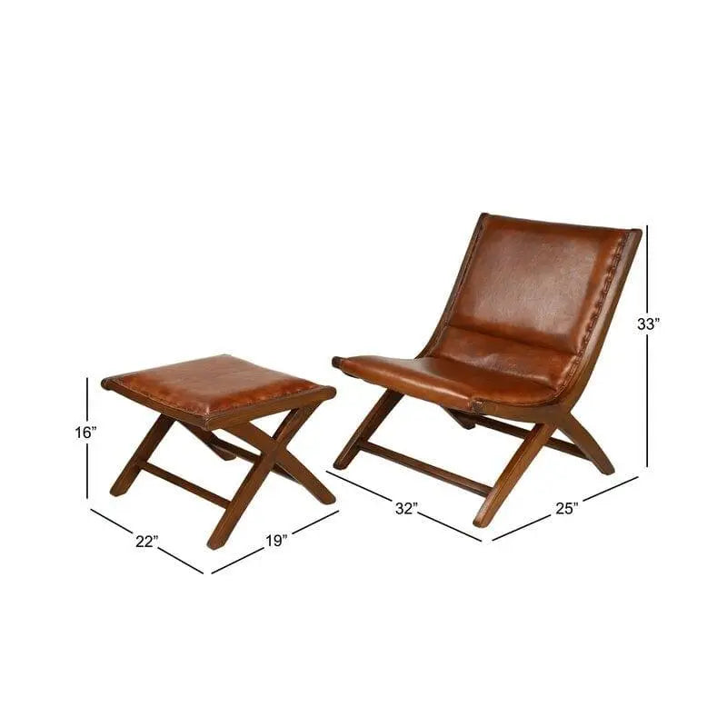 Wide Lounge Chair with Ottoman - Ouch Cart