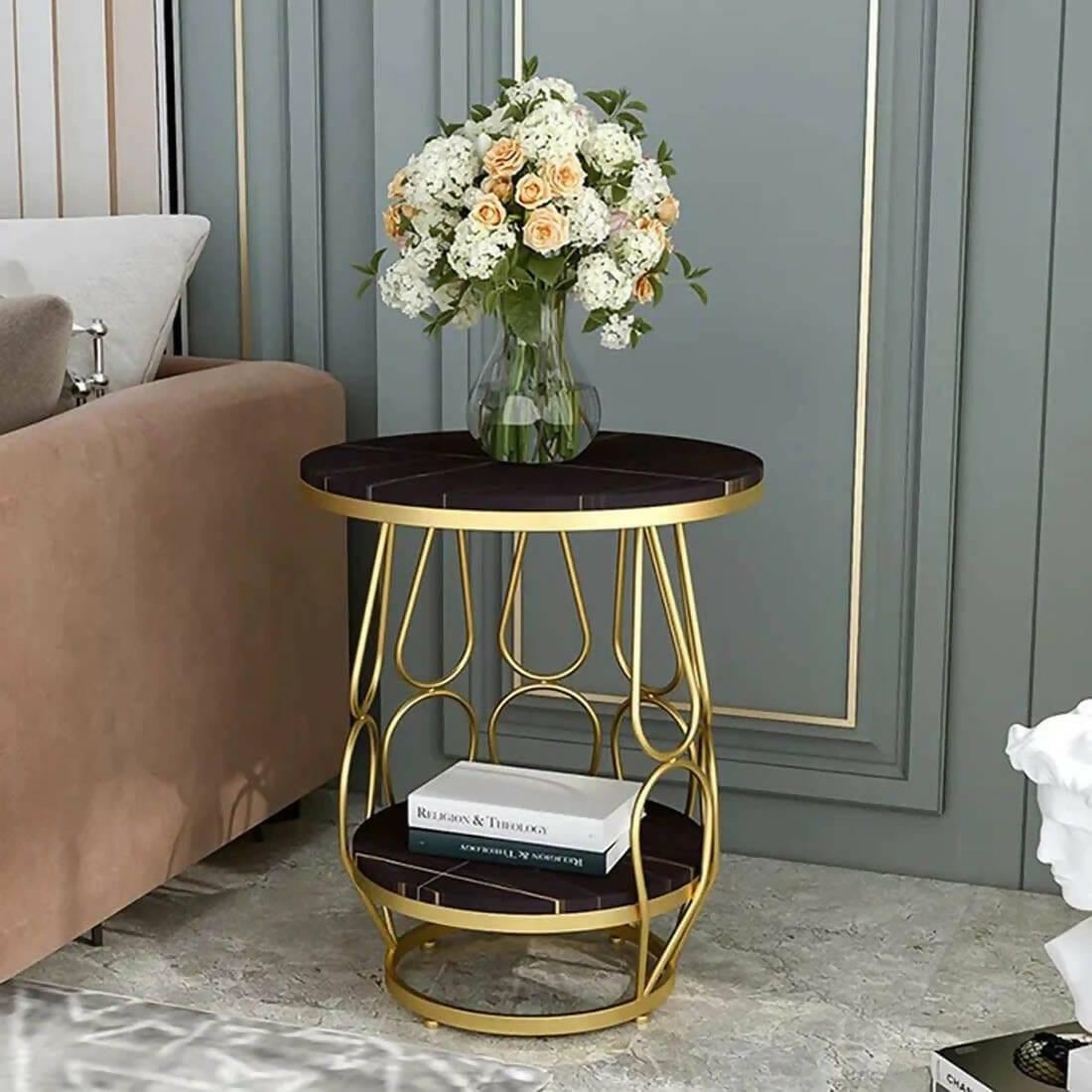 Tulip Marble Dubal Shelf Side Table - Ouch Cart