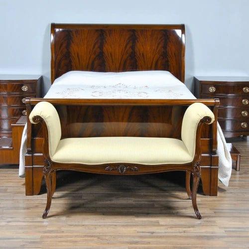 Teak Wood Upholstered Bench - Ouch Cart