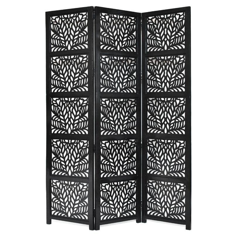 3 -Panel Solid Wood Folding Room Divider Wooden partition For Room Divider72 - Ouch Cart