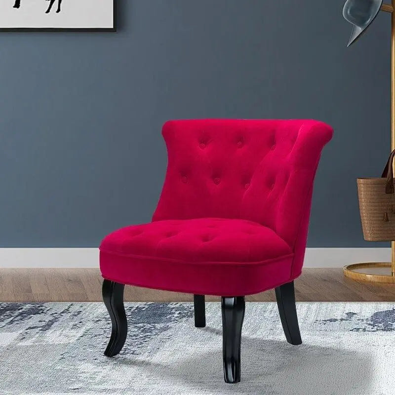 Wooden Teak Wood Wide Tufted Side Chair - Ouch Cart