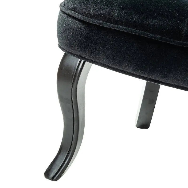 Wooden Teak Wood Wide Tufted Side Chair - Ouch Cart