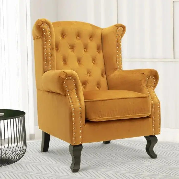 Hayden Wide Tufted Velvet Chair - Ouch Cart