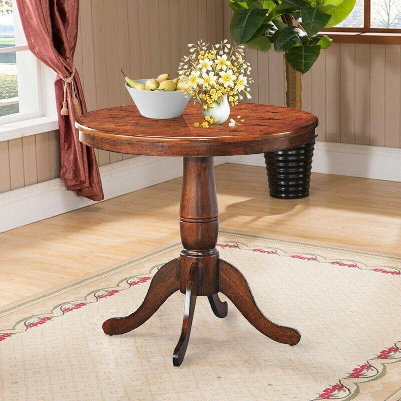 Wooden Sheesham Wood Round Dinning Table - Ouch Cart