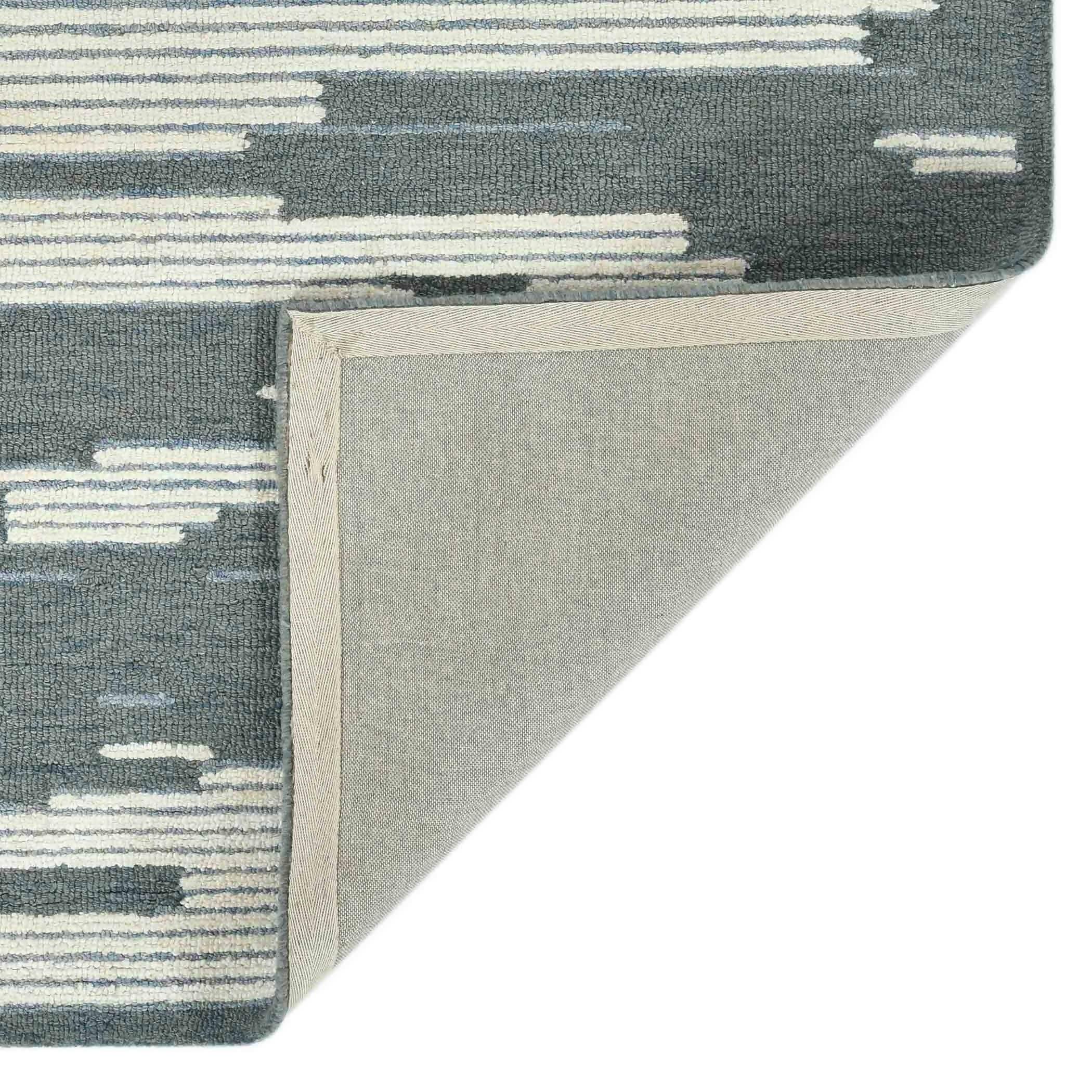 Blue Wool Chicago 5x8 Feet Hand-Tufted Carpet Rug - Ouch Cart