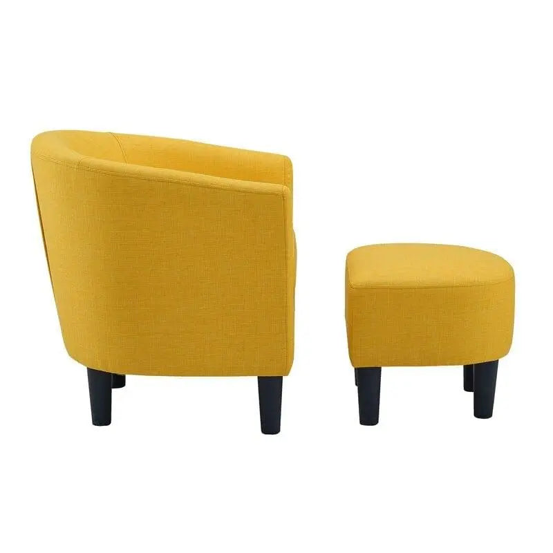 Wide Barrel Chair and Ottoman - Ouch Cart