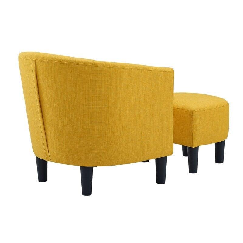 Wide Barrel Chair and Ottoman - Ouch Cart