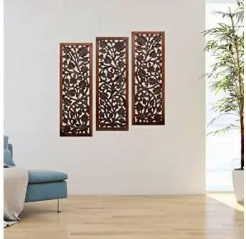 Wooden carved wall hanging panel - Ouch Cart