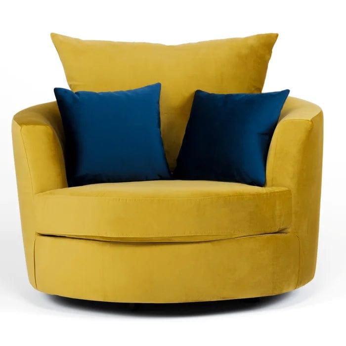 Laci Wide Velvet Armchair - Ouch Cart