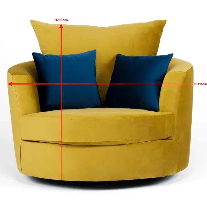 Laci Wide Velvet Armchair - Ouch Cart