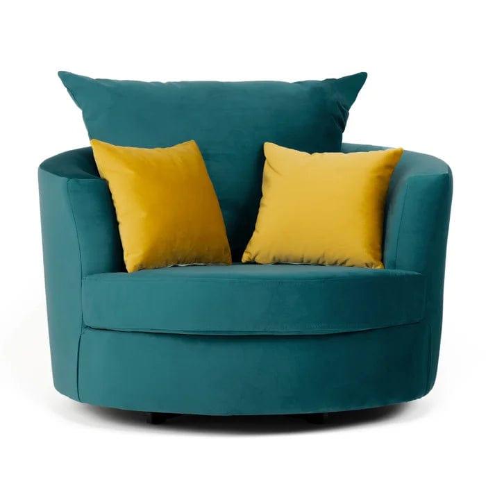 Laci Wide Velvet Armchair - Ouch Cart