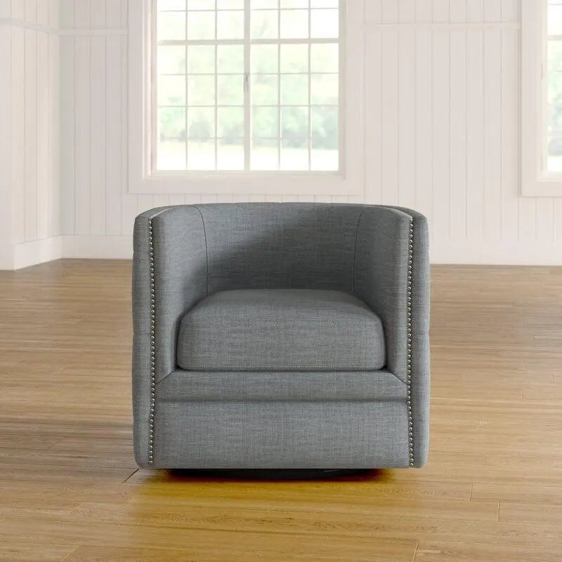 Wide Tufted Barrel Chair - Ouch Cart