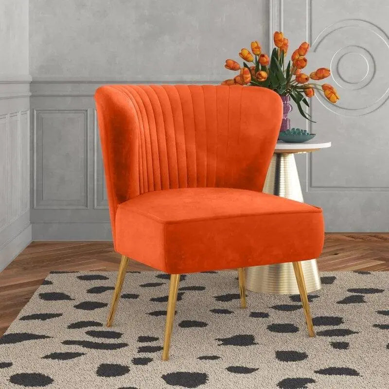Wide Tufted Velvet Side Chair Living Room Furniture - Ouch Cart