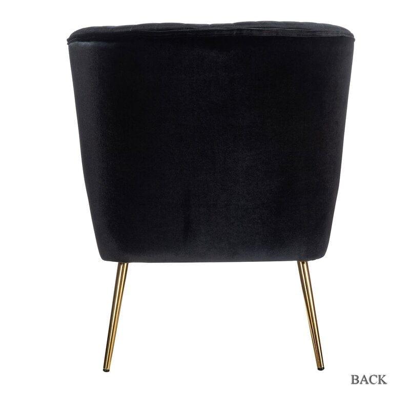 Wide Tufted Velvet Side Chair Living Room Furniture - Ouch Cart