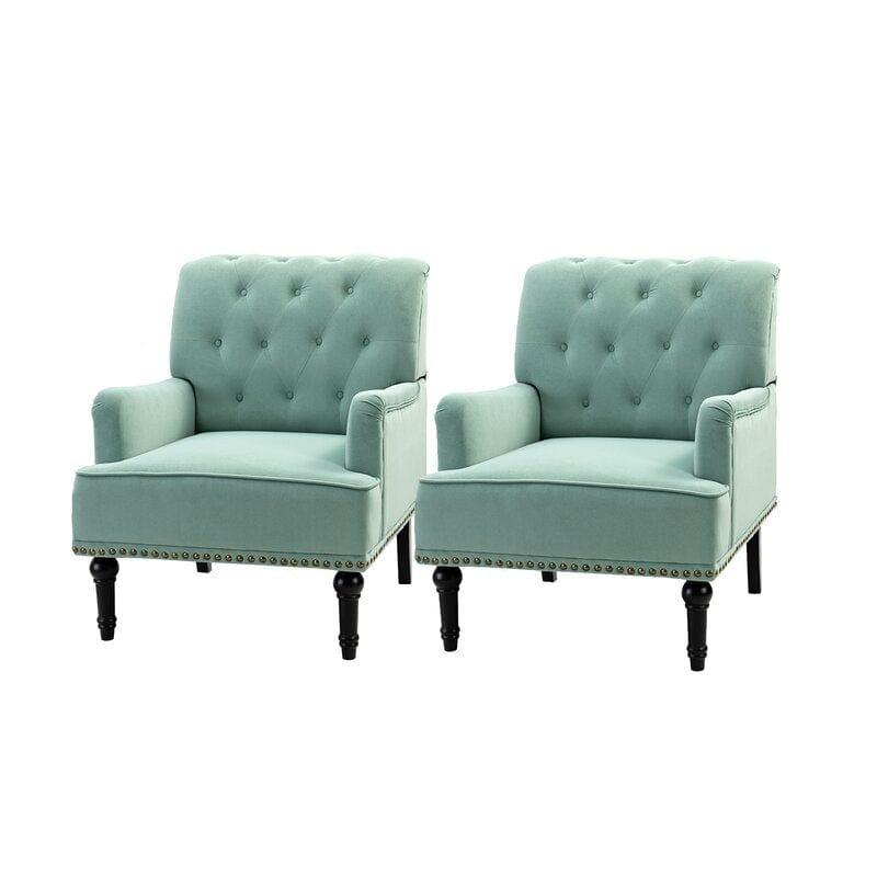 Wide Tufted Armchair (Set of 2) - Ouch Cart