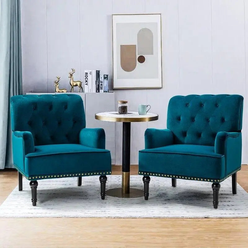 Wide Tufted Armchair (Set of 2) - Ouch Cart
