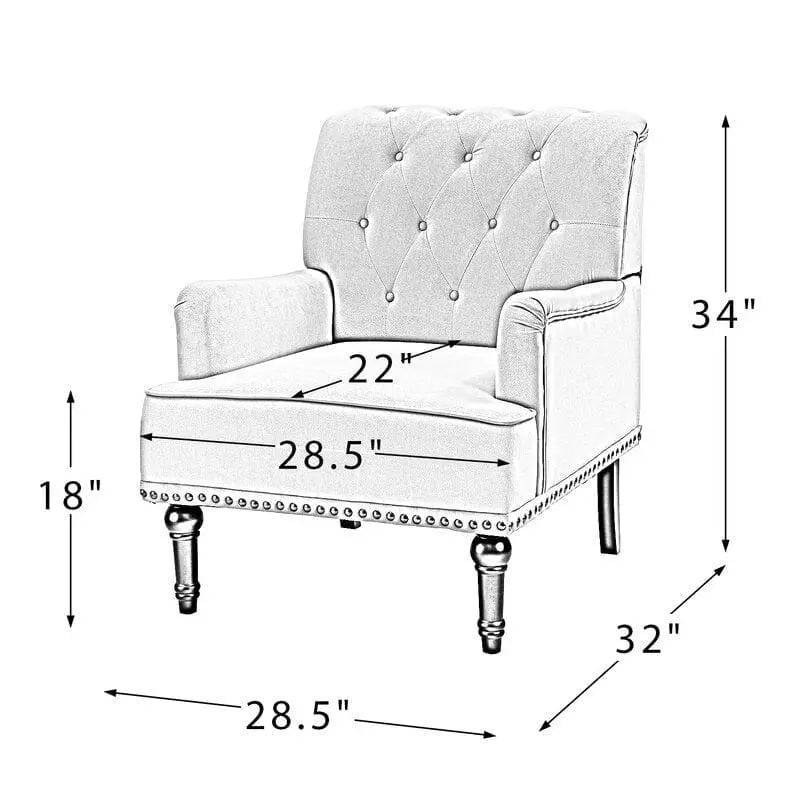 Wide Tufted Armchair (Set of 2) - Ouch Cart