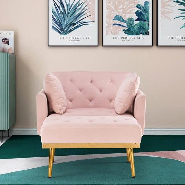 Ninad Tufted Two Arm Flared Arms Reclining Chaise Lounge - Ouch Cart