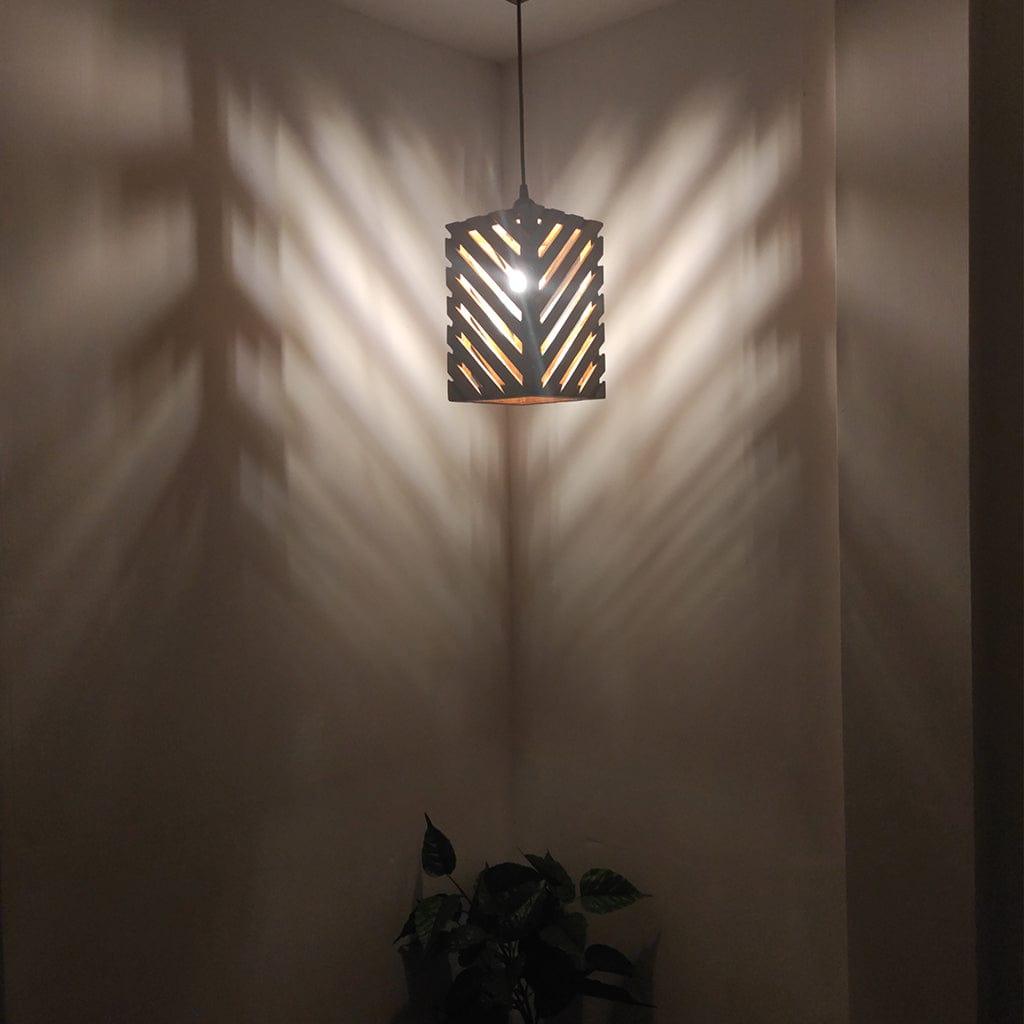 Oblique Brown Wooden Single Hanging Lamp - Ouch Cart