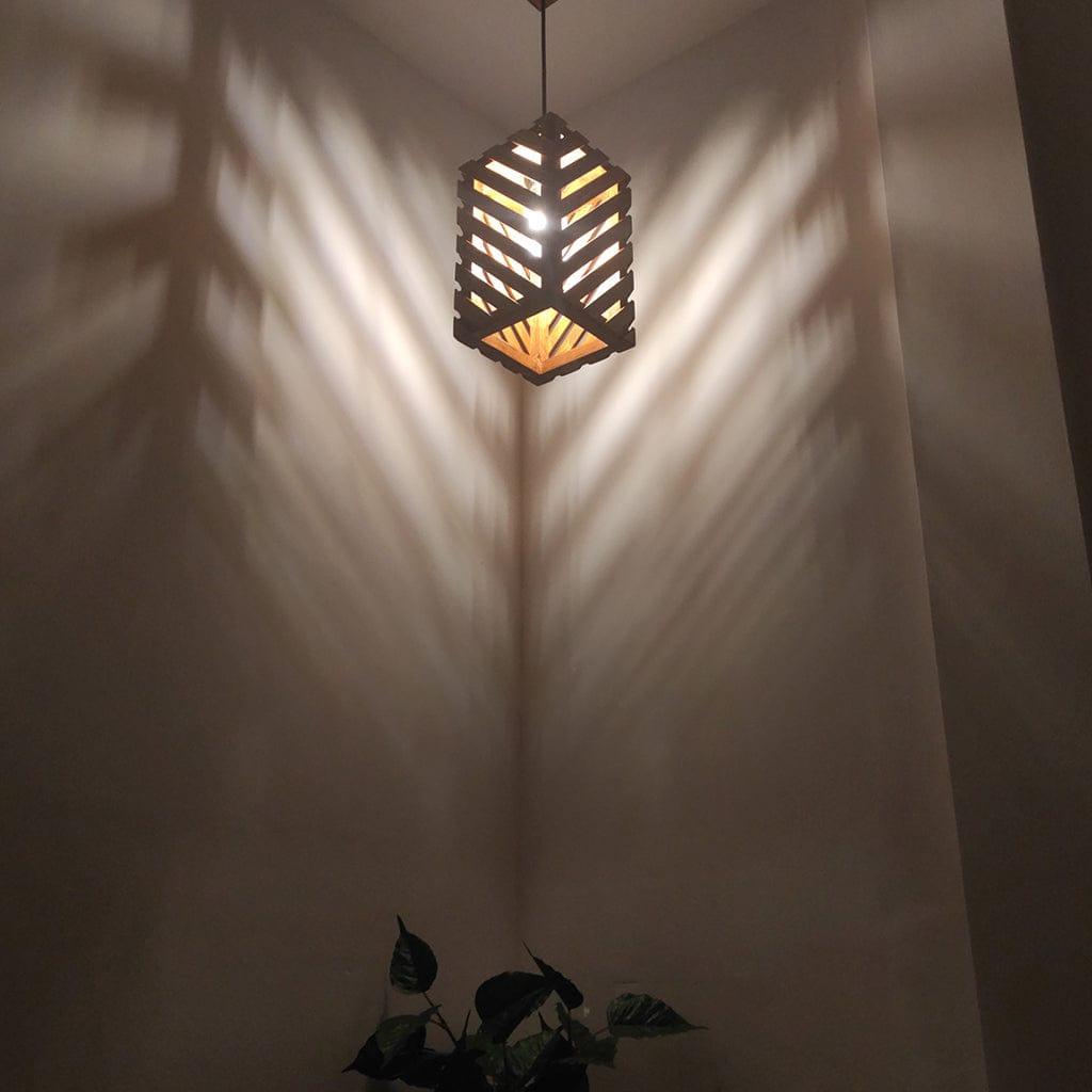 Oblique Brown Wooden Single Hanging Lamp - Ouch Cart