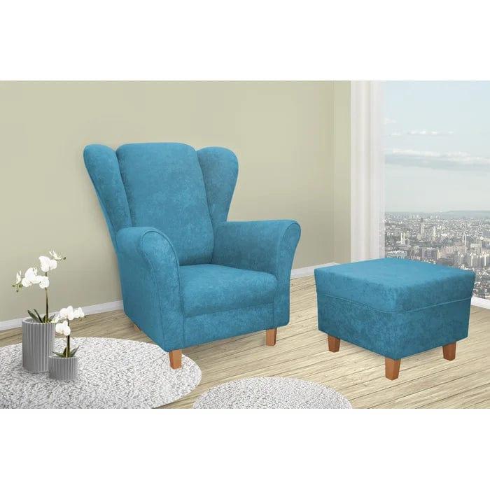 Donaghy wing chair with footstool - Ouch Cart