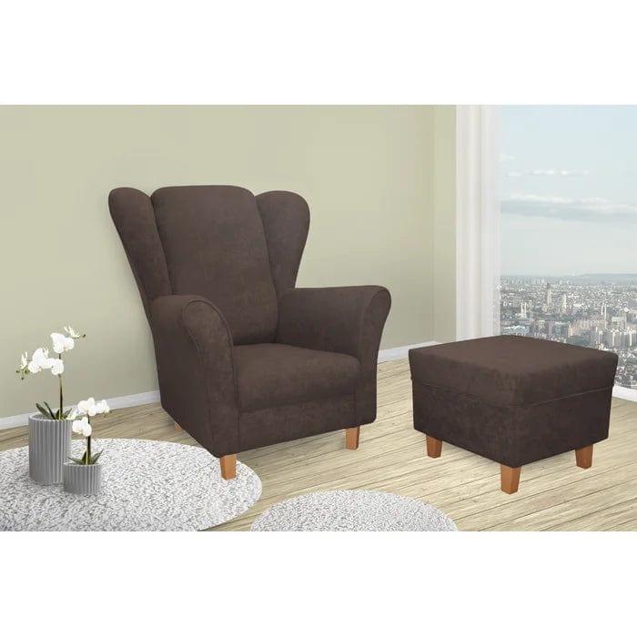 Donaghy wing chair with footstool - Ouch Cart