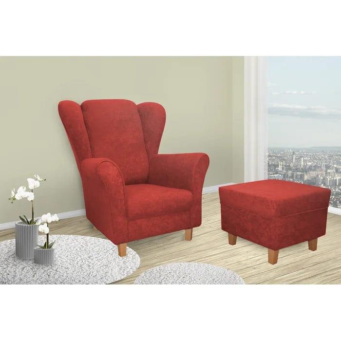 Donaghy wing chair with footstool - Ouch Cart