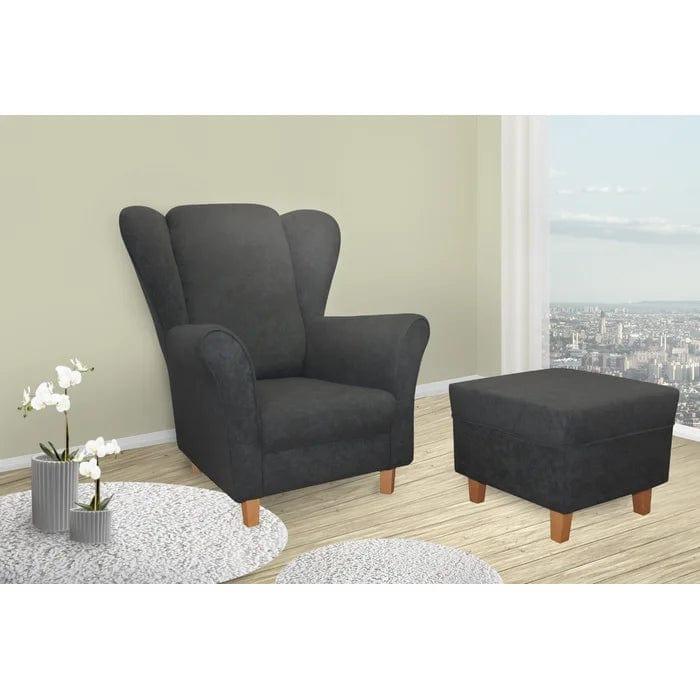 Donaghy wing chair with footstool - Ouch Cart