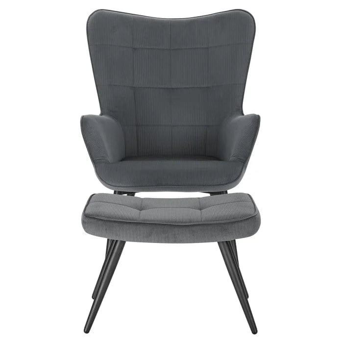 Penzance wing chair with footstool - Ouch Cart