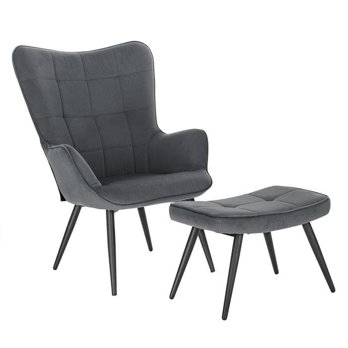 Penzance wing chair with footstool - Ouch Cart