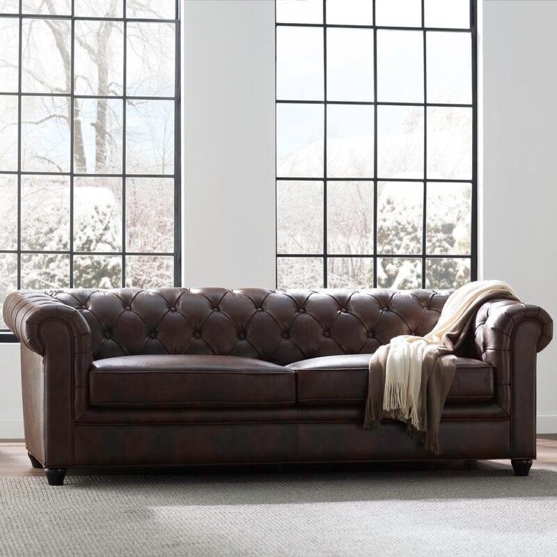 Rolled Arm Back Tufted Chesterfield Sofa - Ouch Cart