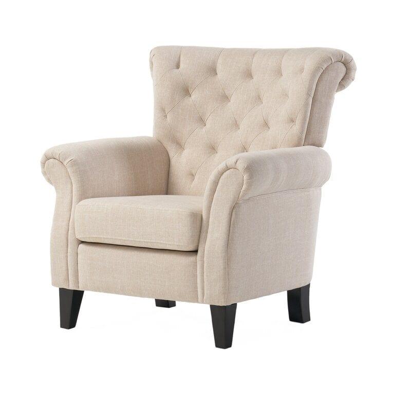 Wide Tufted Armchair Full Back Lounge Chair for Living Room/Home/Offices - Ouch Cart