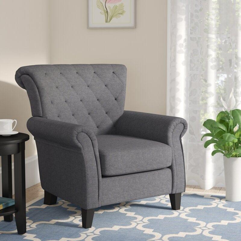 Wide Tufted Armchair Full Back Lounge Chair for Living Room/Home/Offices - Ouch Cart