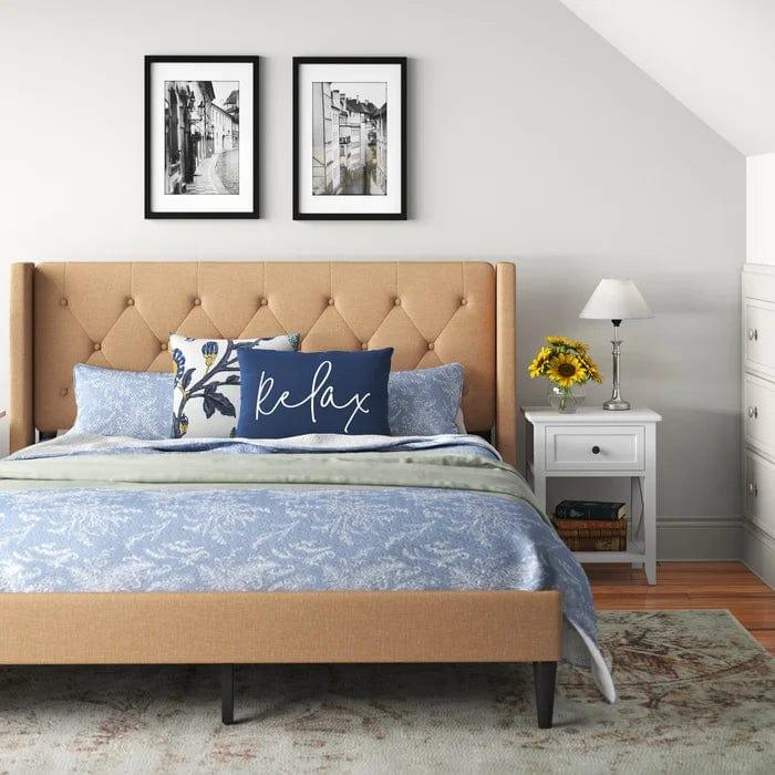 Petersen Tufted Upholstered Low Profile Platform Bed - Ouch Cart
