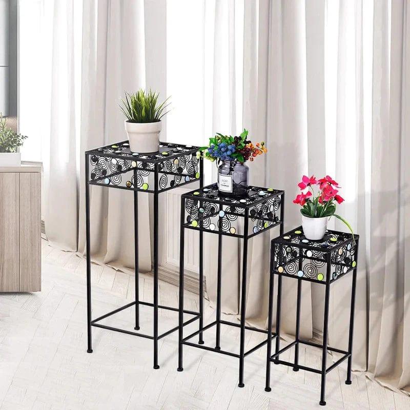 Plant Stand: 3 Pieces Square Decor Metal Plant Stand - Ouch Cart