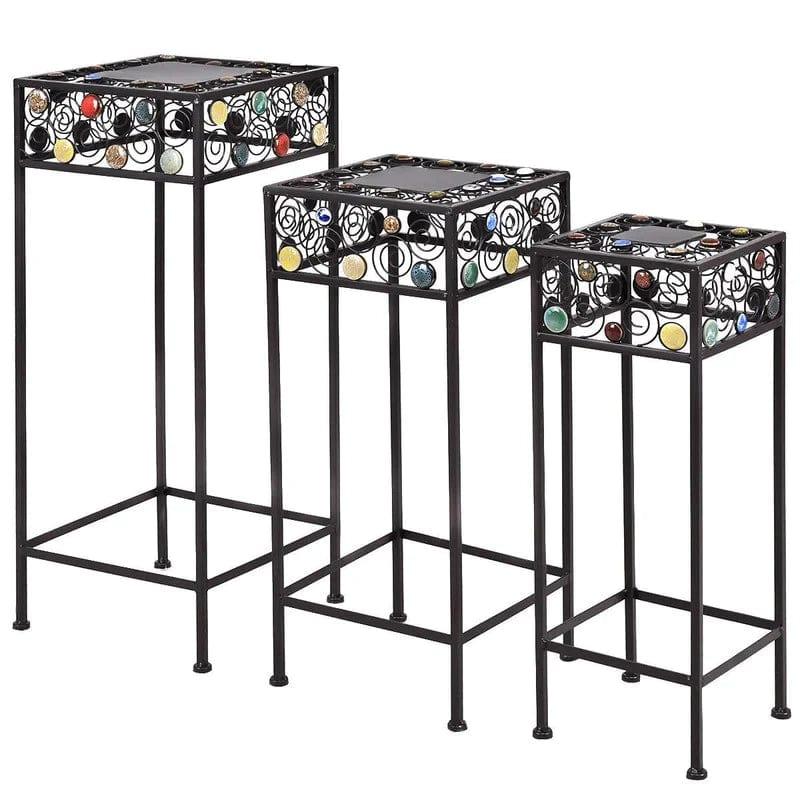 Plant Stand: 3 Pieces Square Decor Metal Plant Stand - Ouch Cart