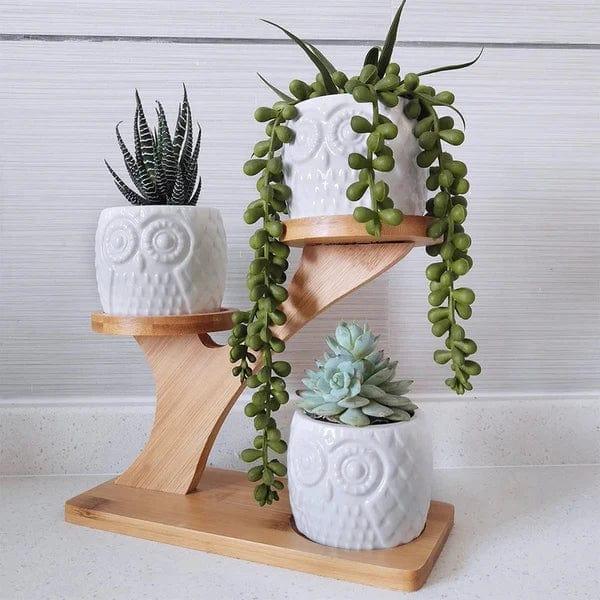 Plant Stand: Multi-Tiered Bamboo Plant Stand - Ouch Cart